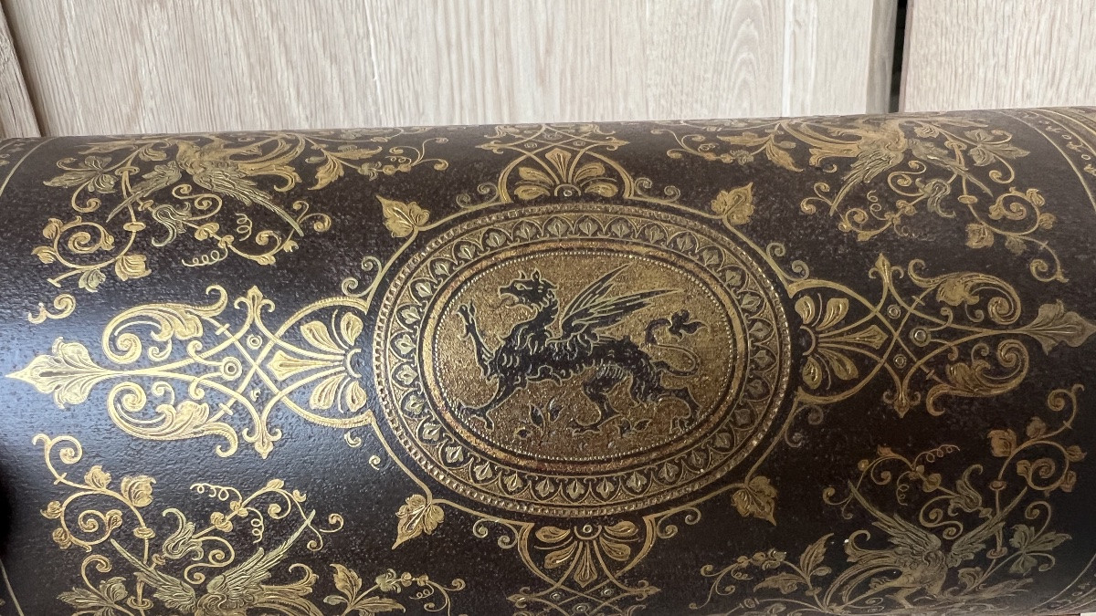Large Toledo Damascene Iron Case Of Superior Quality-photo-6