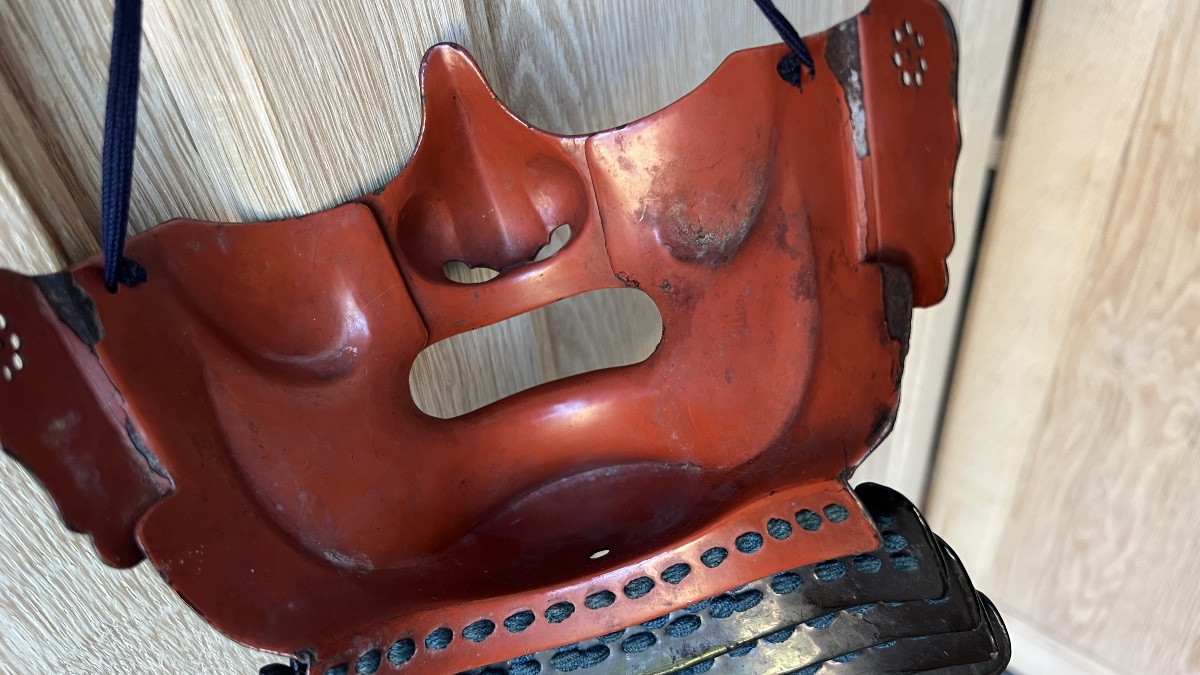 Samurai Menpo In Russet Iron Patina-photo-3