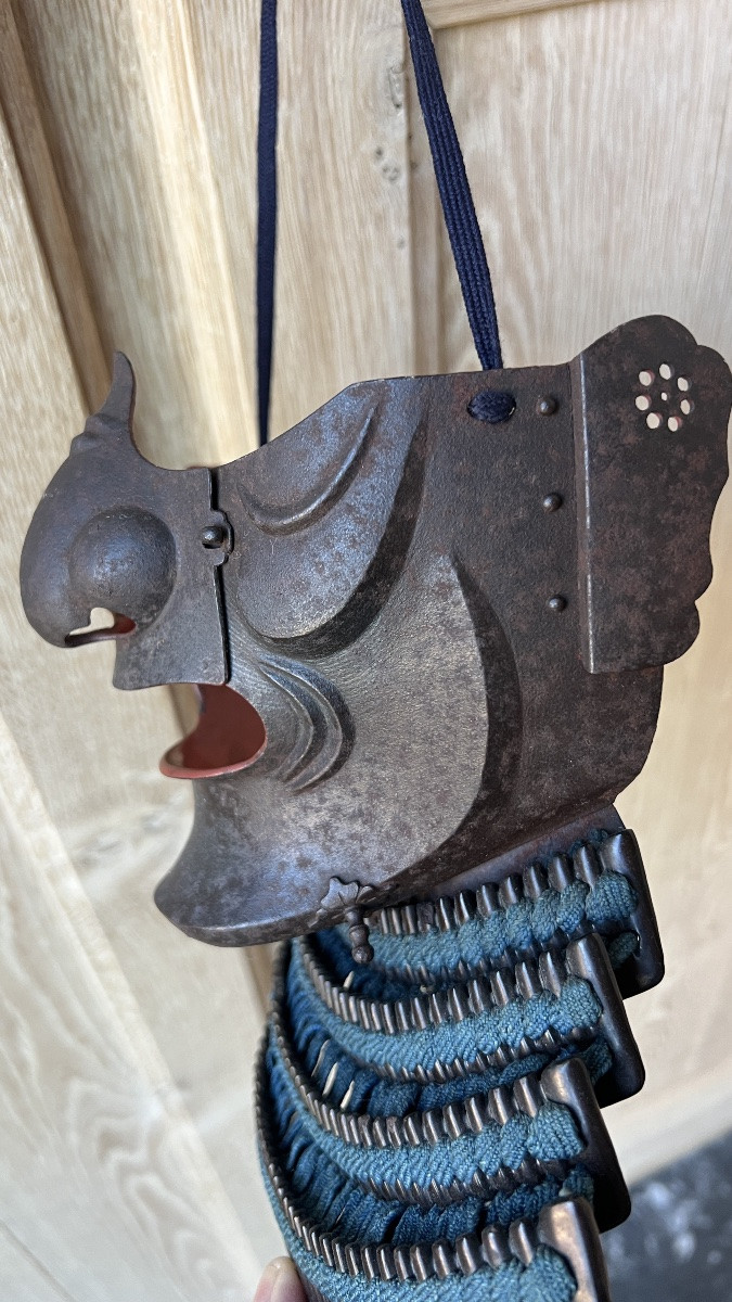 Samurai Menpo In Russet Iron Patina-photo-4