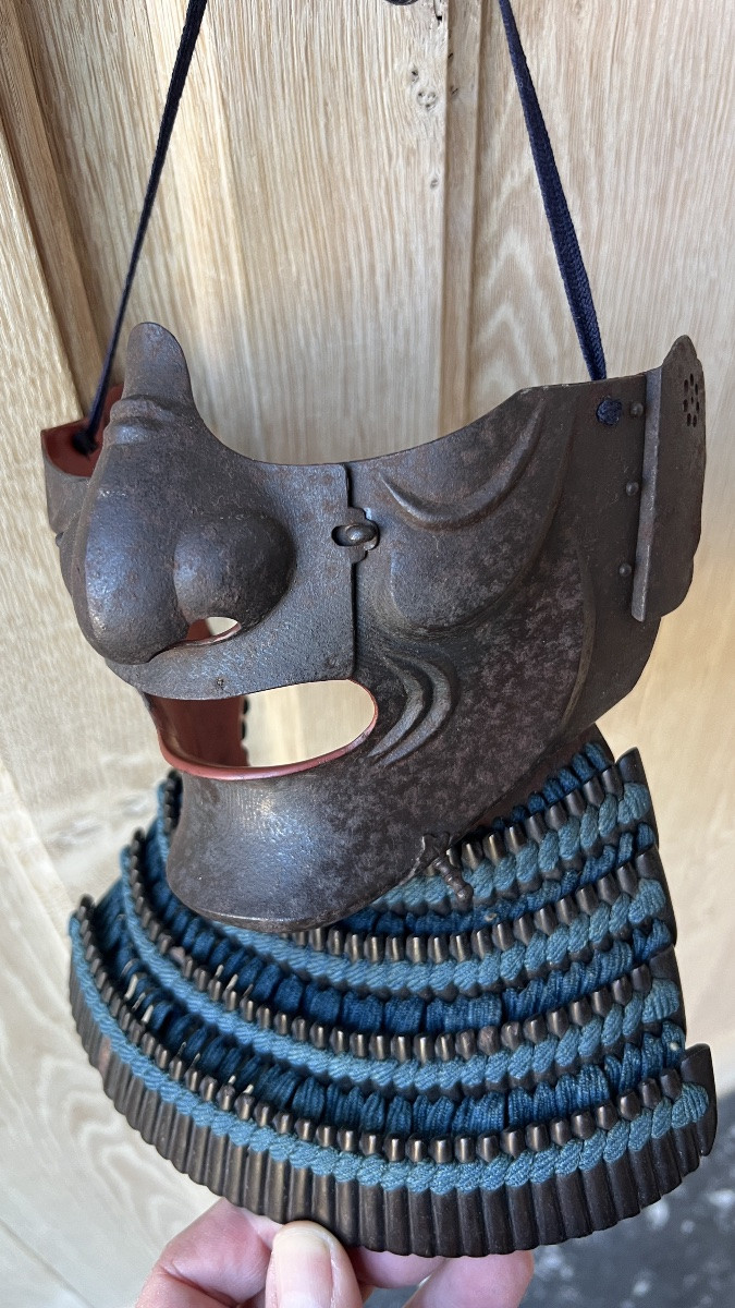Samurai Menpo In Russet Iron Patina-photo-6