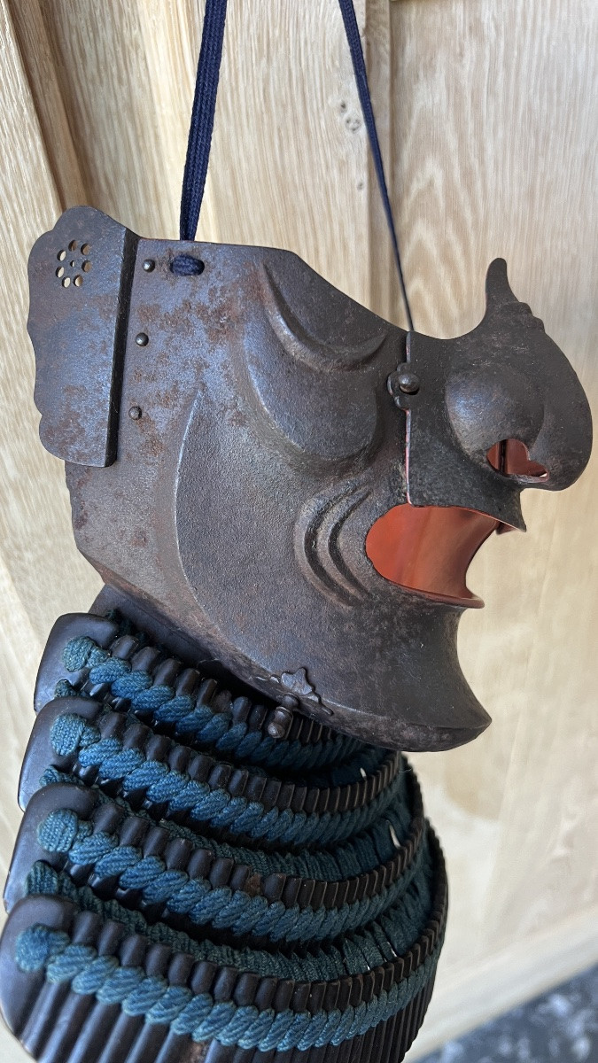 Samurai Menpo In Russet Iron Patina-photo-7