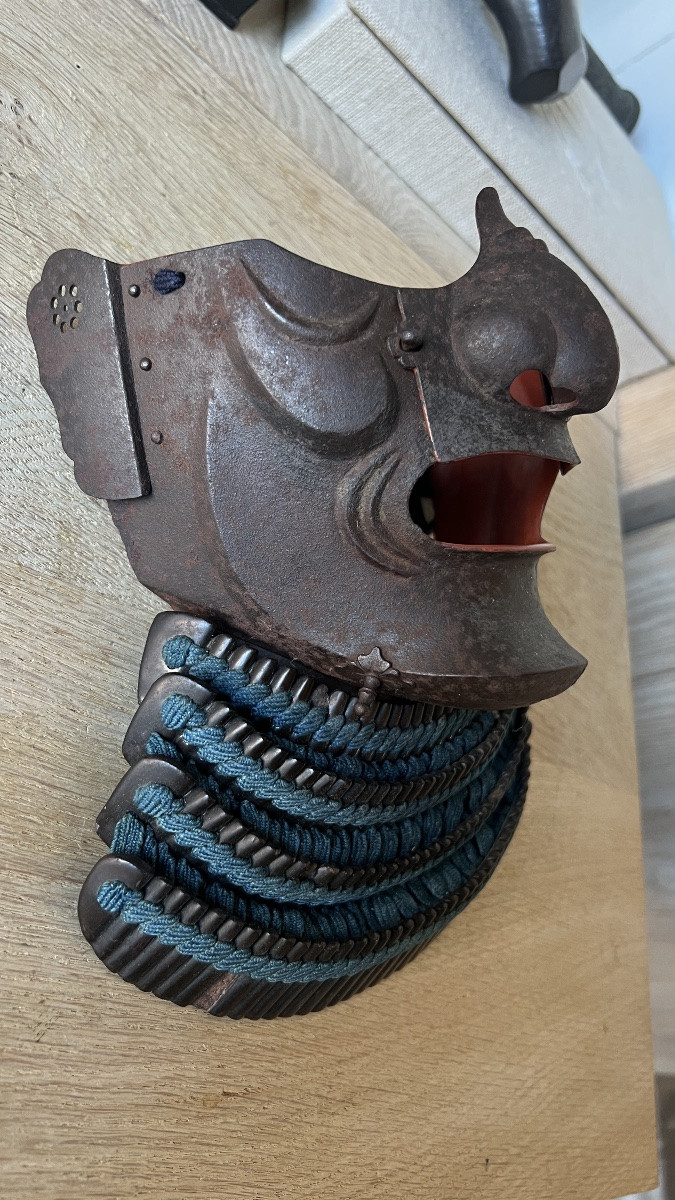 Samurai Menpo In Russet Iron Patina-photo-8