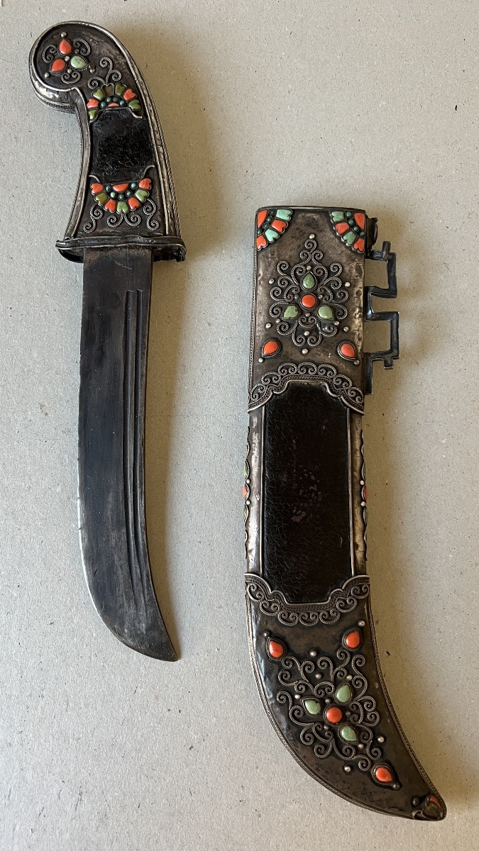 dague sino tibétaine en argent-photo-1