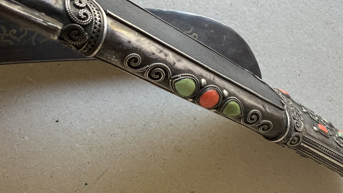 dague sino tibétaine en argent-photo-7