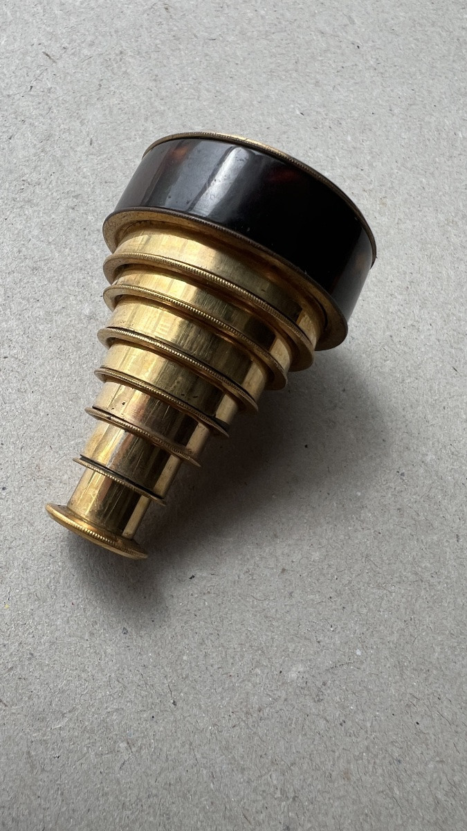 Small Spyglass In Gilded Copper-photo-3