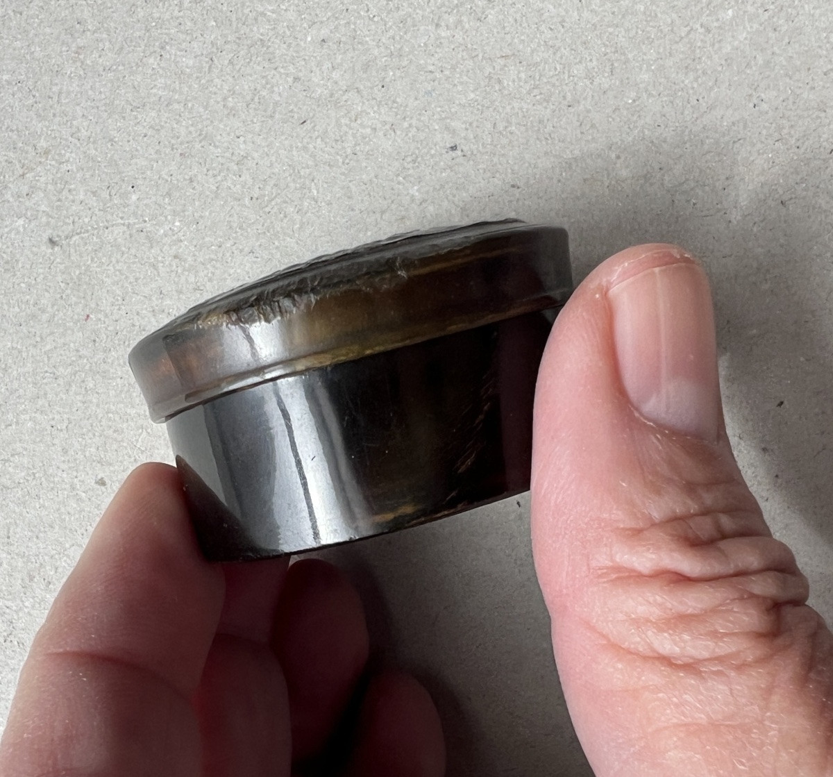 Pressed Horn Snuff Box  Royaliste And Napoleon In Secret Inside-photo-4