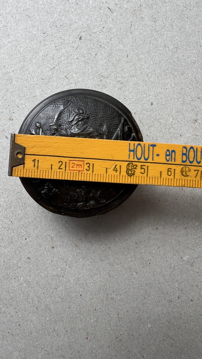 Pressed Horn Snuff Box  Royaliste And Napoleon In Secret Inside-photo-4