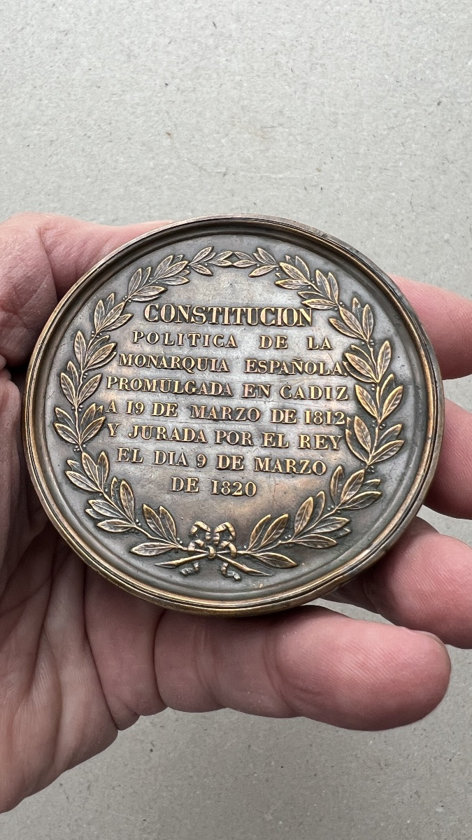 Spanish Copper Snuff Box Commemorating Ferdinand Ii, King Of Spain-photo-4