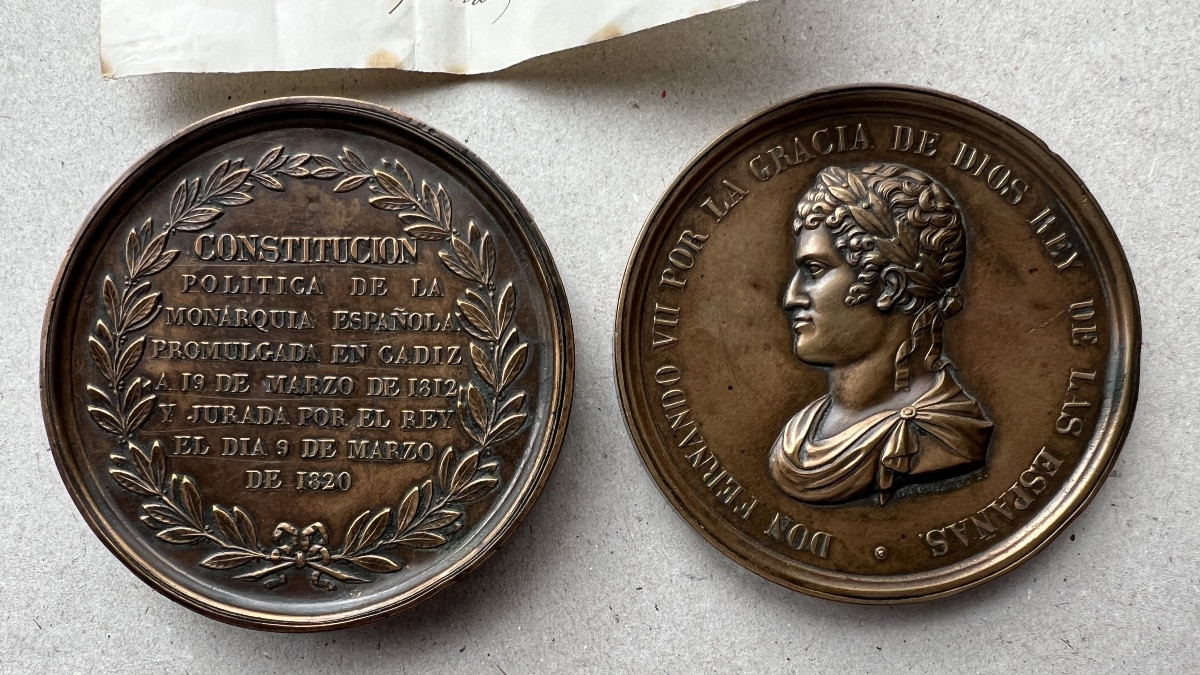 Spanish Copper Snuff Box Commemorating Ferdinand Ii, King Of Spain