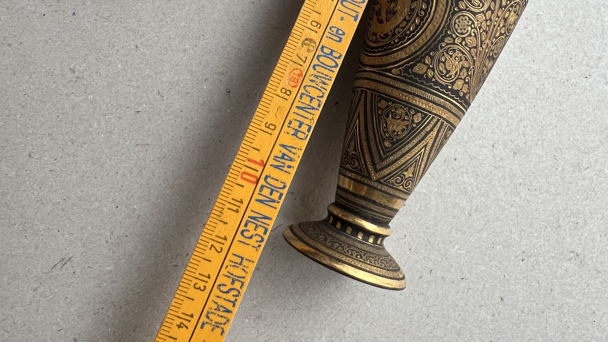 paire de vases en fer damasquiné de Tolède-photo-5