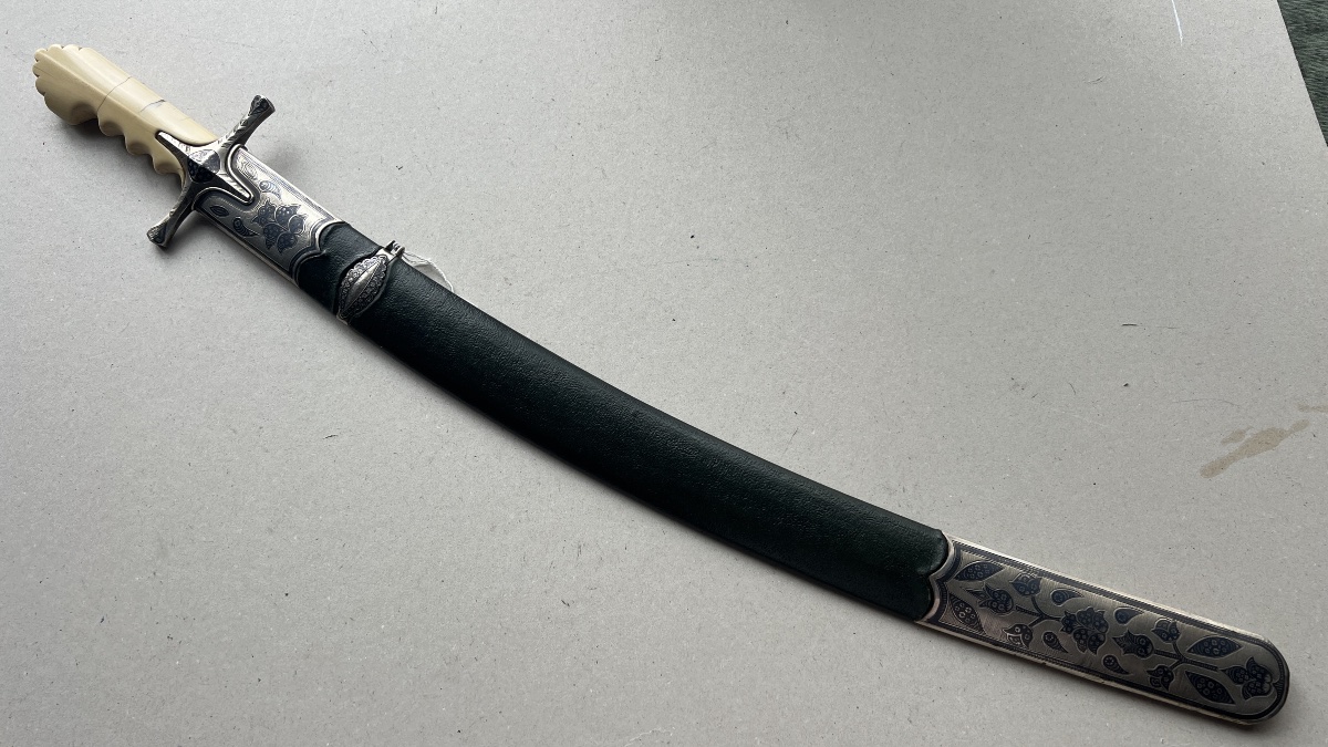 sabre argent niellé oriental style karabela