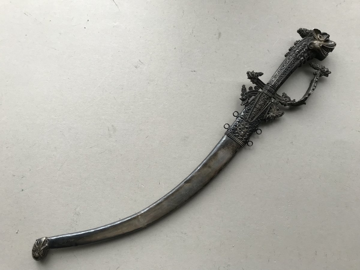 Silver Ceylonese Kastane Dagger-photo-4