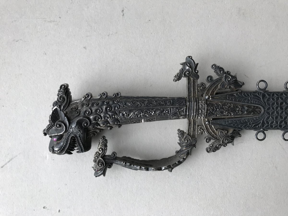 Silver Ceylonese Kastane Dagger-photo-5