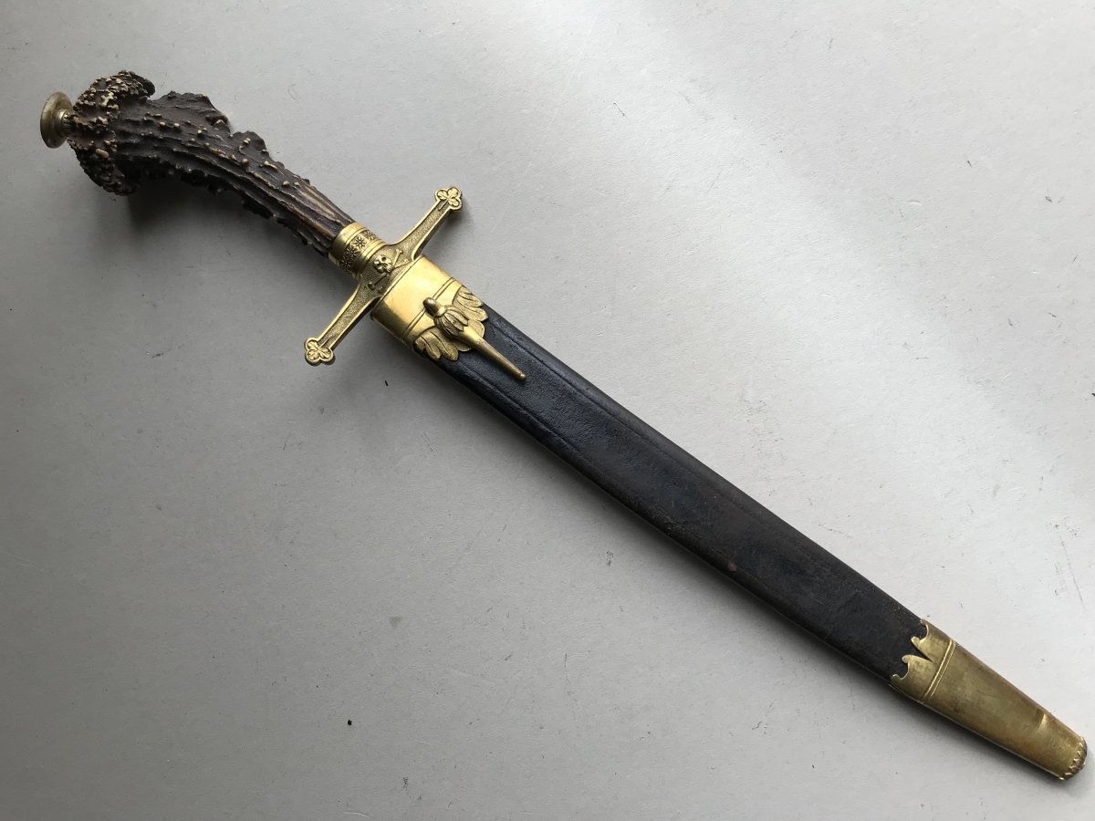 Beautiful German Hunting Dagger With Brunswick Skull-photo-2