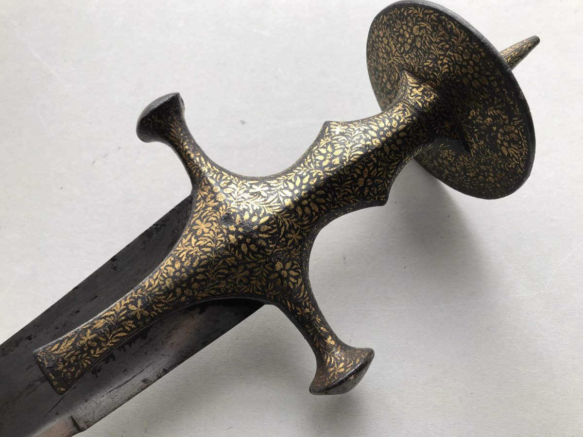  Sabre Tulwar damasquiné en or-photo-4