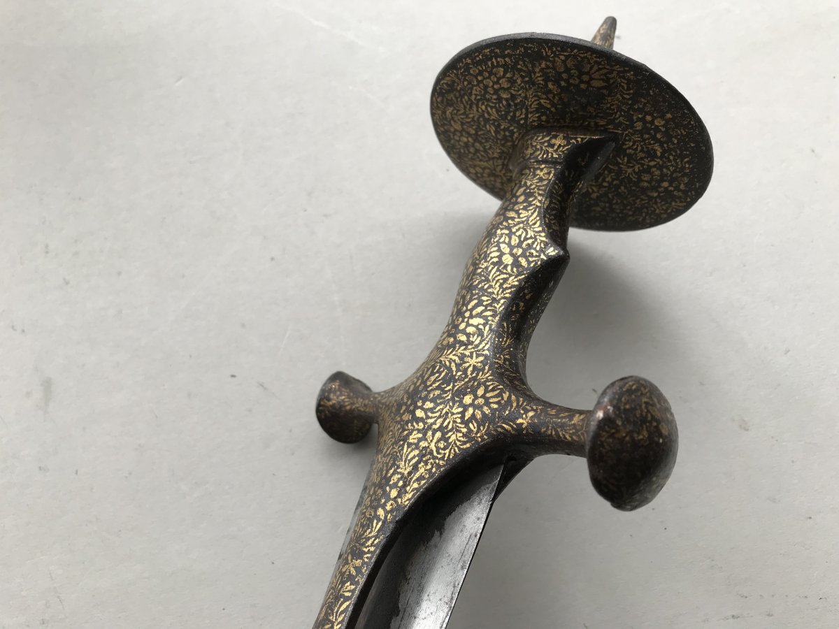  Sabre Tulwar damasquiné en or-photo-5