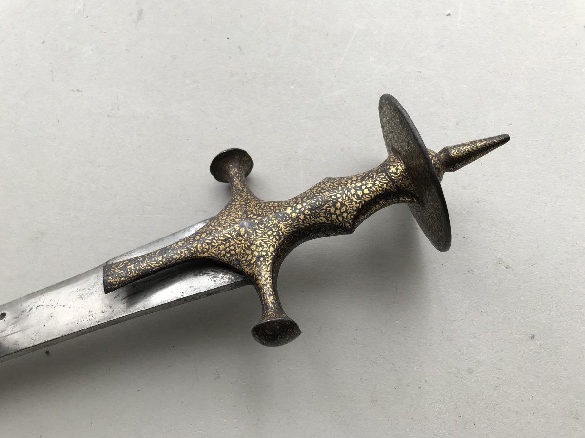  Sabre Tulwar damasquiné en or-photo-6