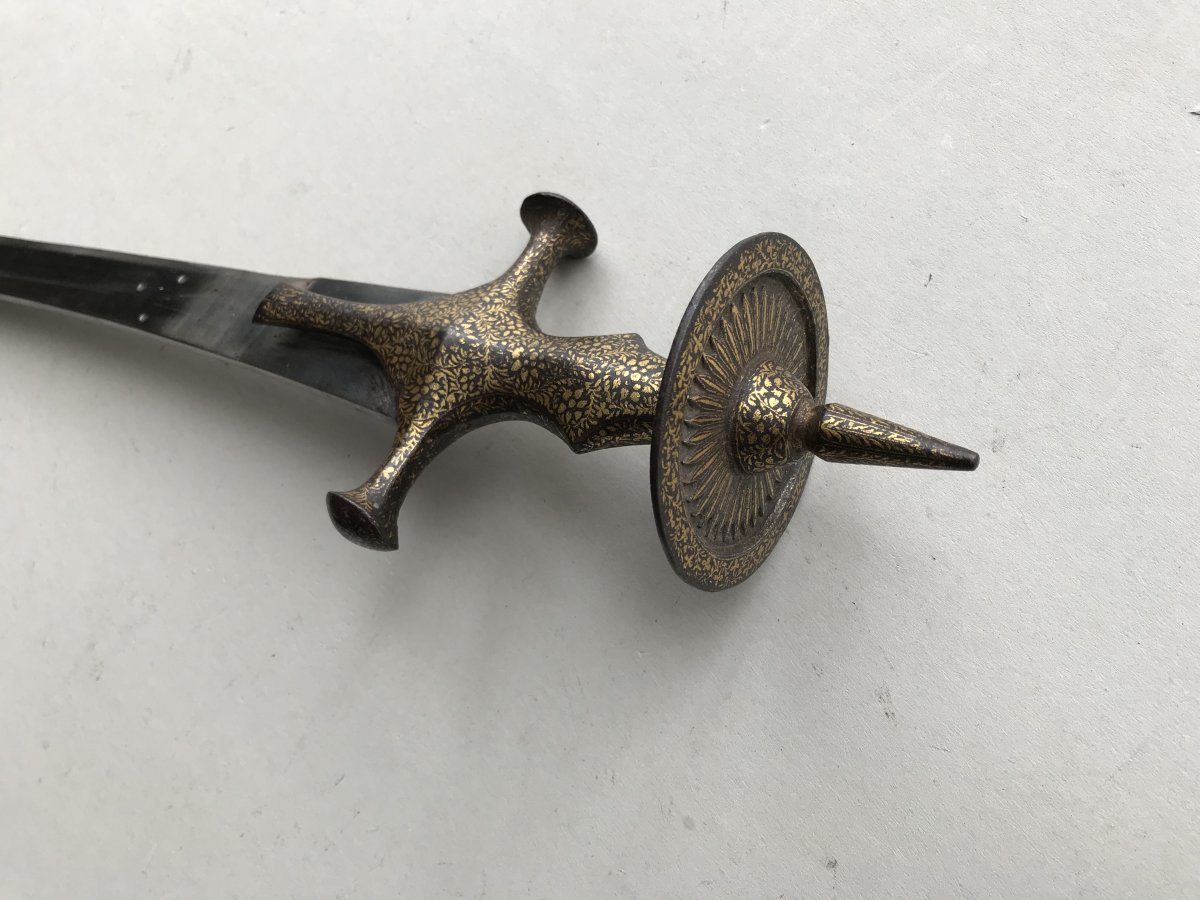  Sabre Tulwar damasquiné en or-photo-8