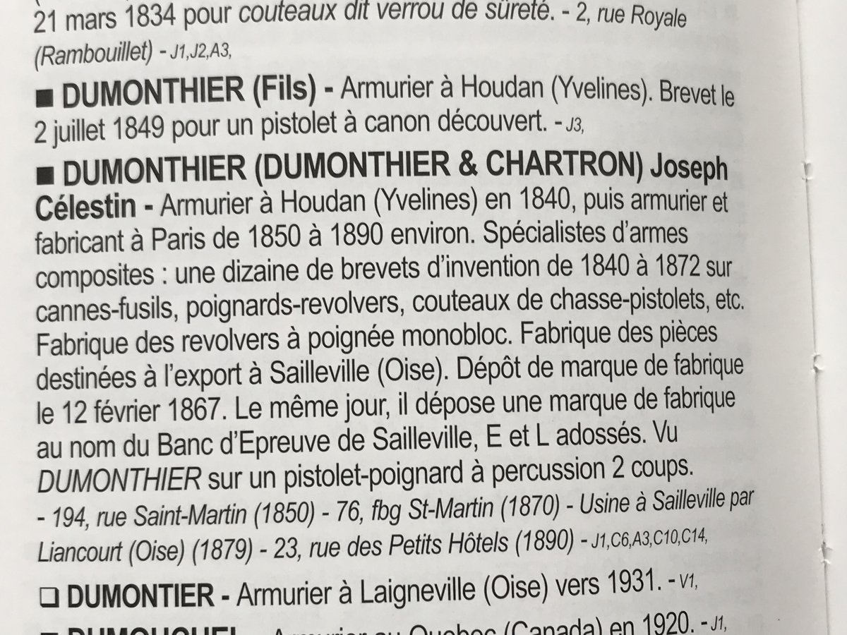 Grande Dague/ Pistolet A Sytème Dumonthier-photo-8