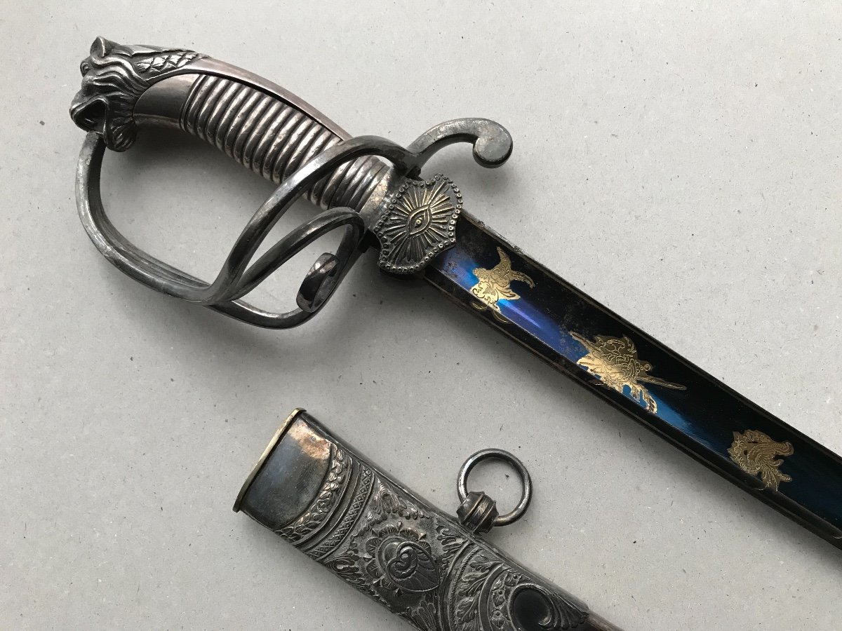 Sword In Silver Mounts With Maconnic Symbols