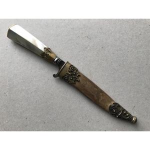 Small German Hunting Knife With Etshed Blade