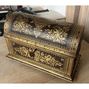Large Toledo Damascene Iron Case Of Superior Quality