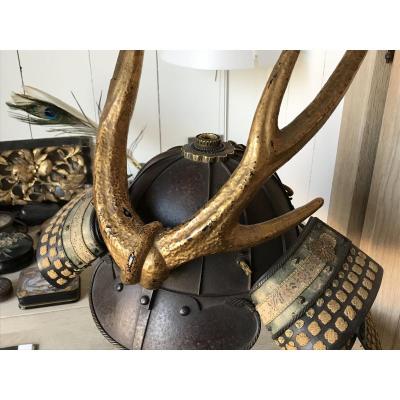 Large Samurai Helmet ; Signed And Dated