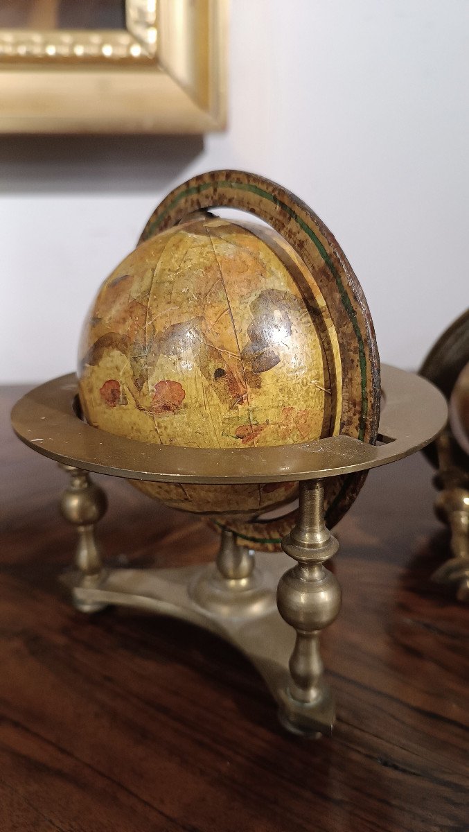 19th Century Pair Of Small World Globes-photo-4