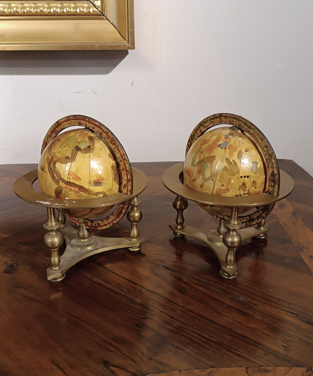 19th Century Pair Of Small World Globes-photo-1