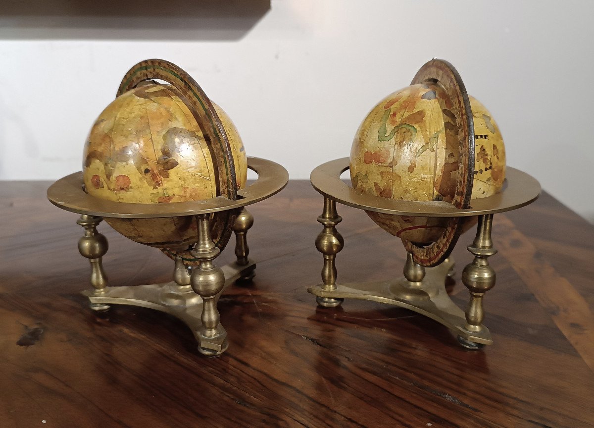 19th Century Pair Of Small World Globes-photo-7