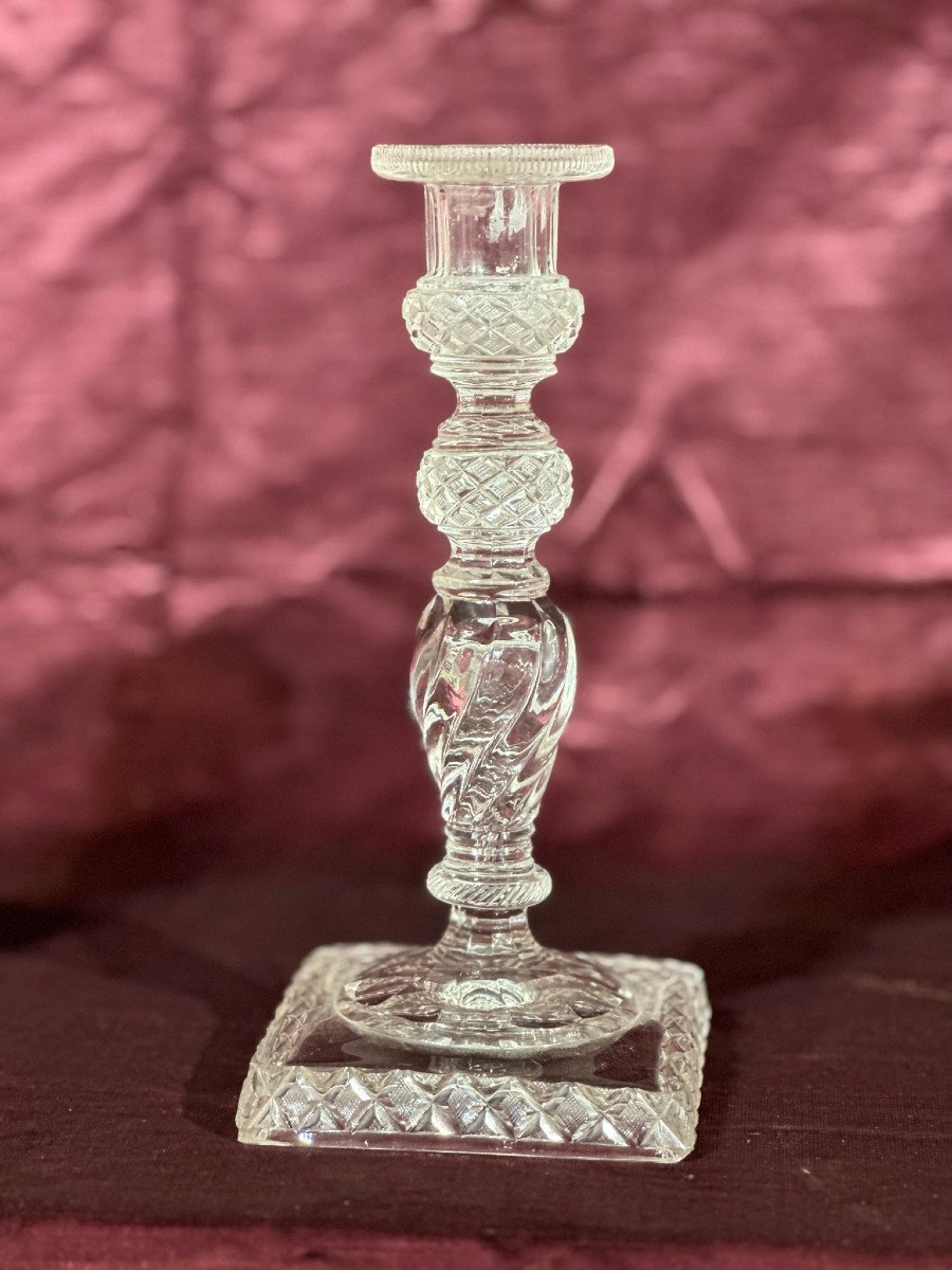 Pair Of 20th Century Crystal Candlesticks-photo-4
