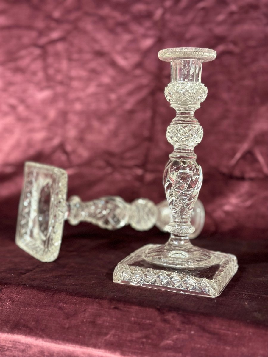 Pair Of 20th Century Crystal Candlesticks-photo-1