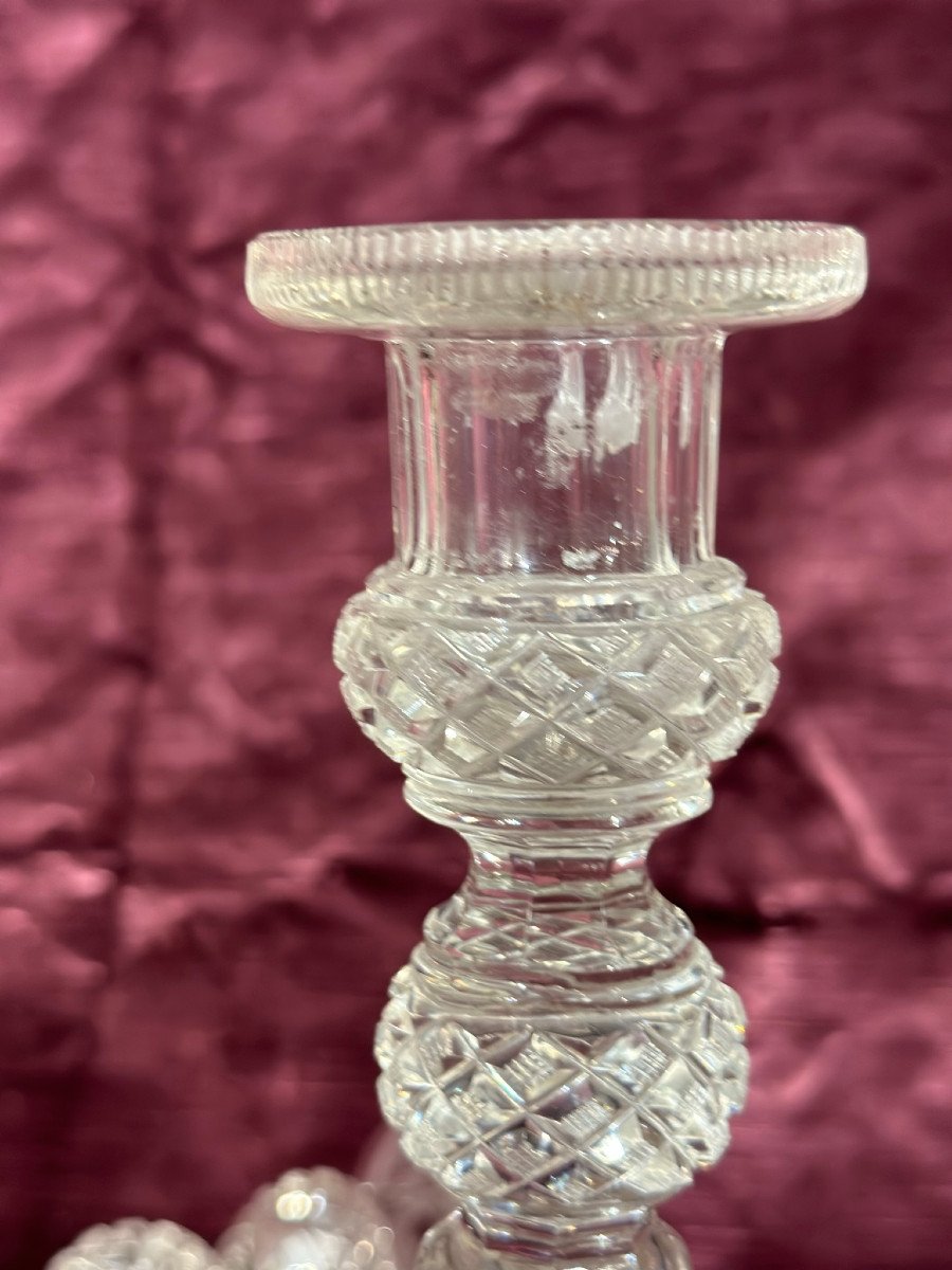 Pair Of 20th Century Crystal Candlesticks-photo-2