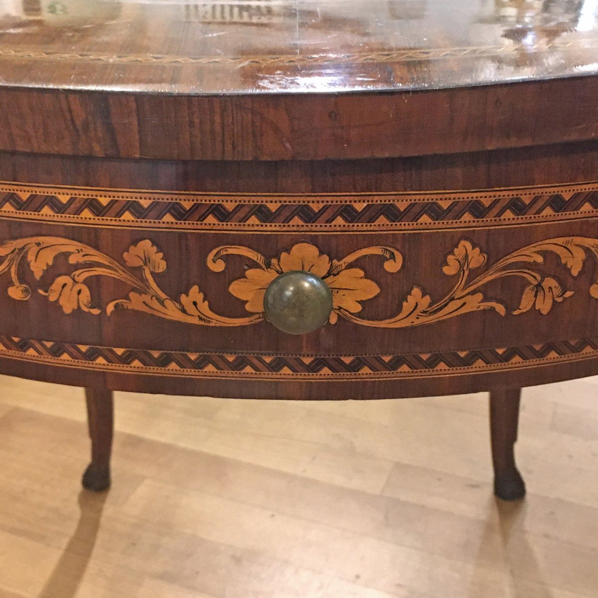 Early 19th Century Tuscan Directorio Table In Walnut And Fruit Wood-photo-4