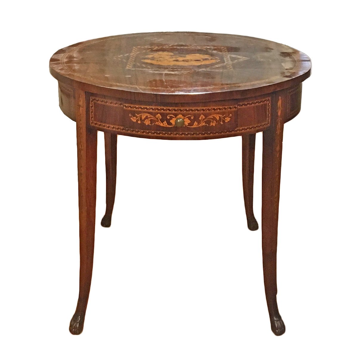 Early 19th Century Tuscan Directorio Table In Walnut And Fruit Wood