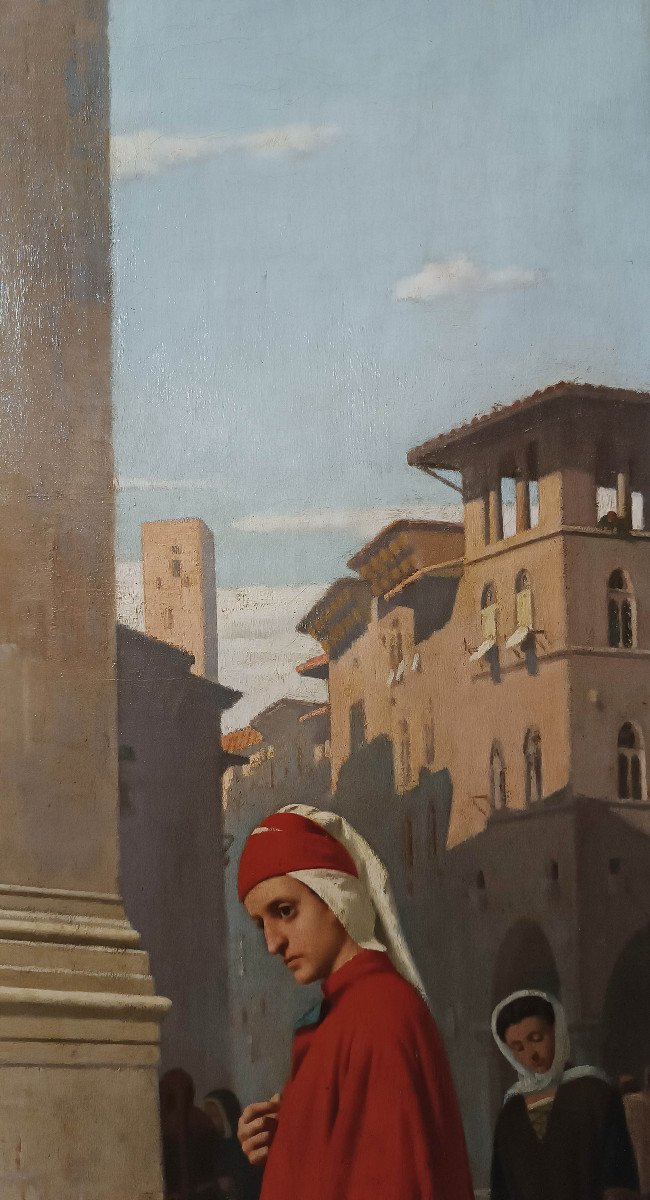 Second Half Of The 19th Century Dante And Beatrice Painting By Raffaele Sorbi -photo-8