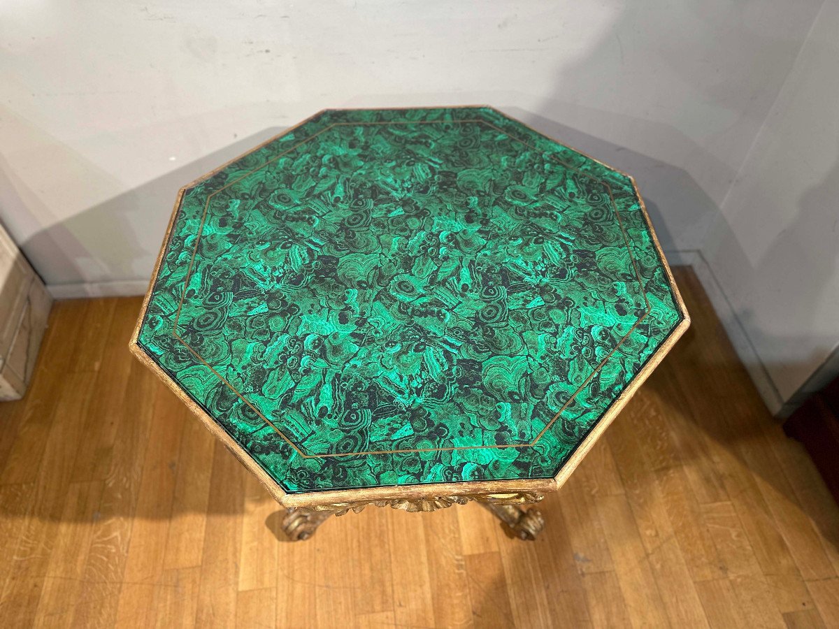 TABLE EN BOIS DORÉ DÉBUT DU 19ème SIÈCLE-photo-5