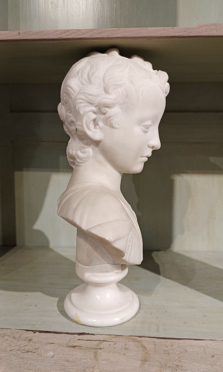 Late 18th-early 19th Century Marble Bust Of A Young Charioteer-photo-3