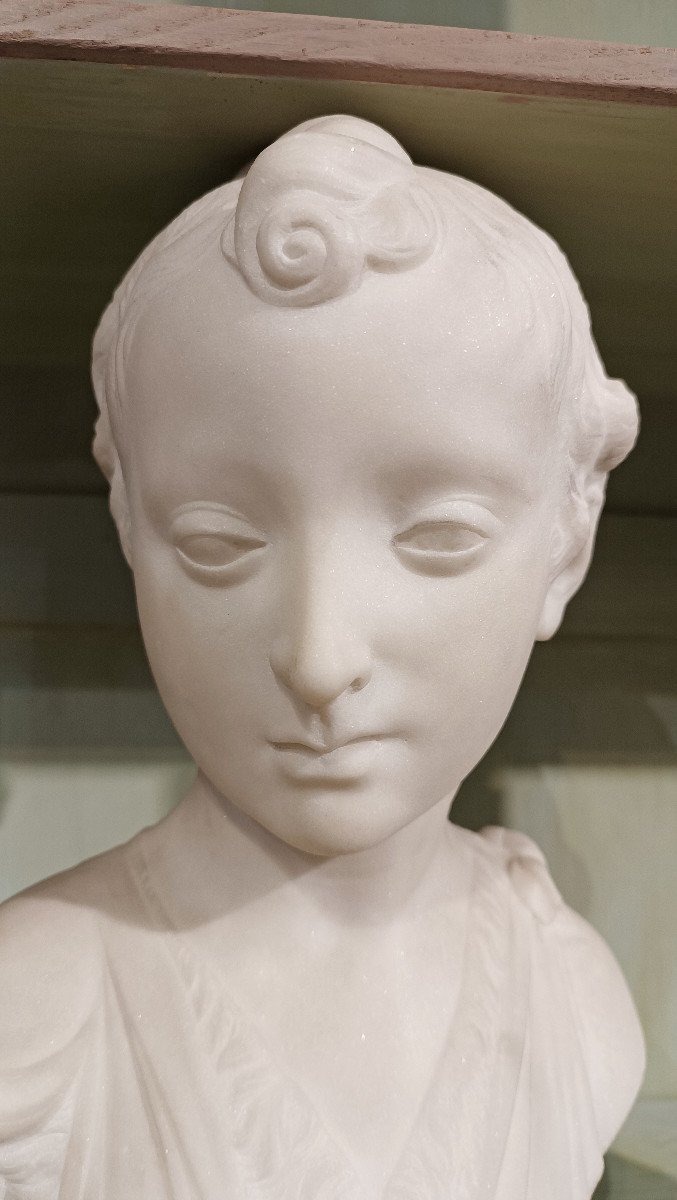 Late 18th-early 19th Century Marble Bust Of A Young Charioteer-photo-2