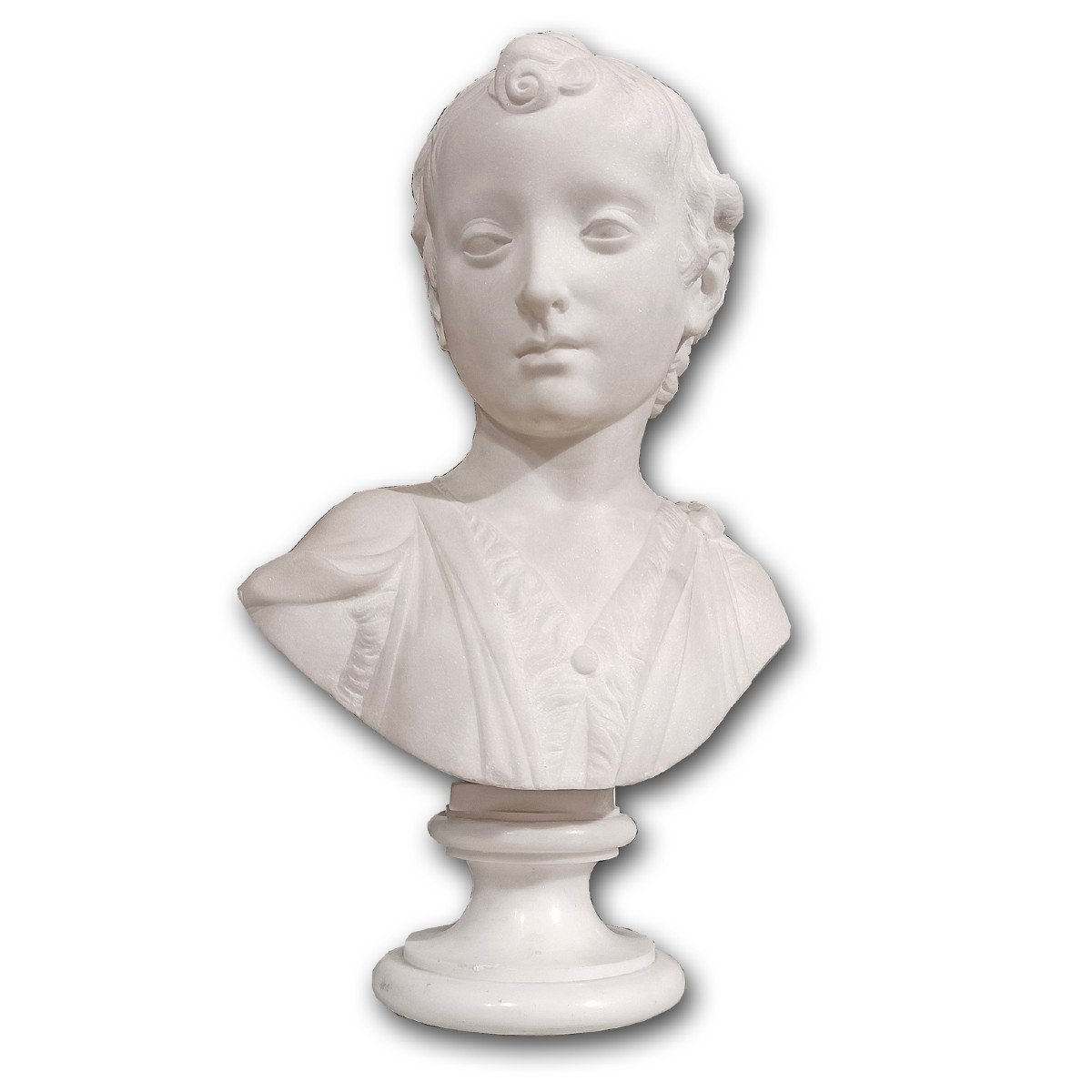 Late 18th-early 19th Century Marble Bust Of A Young Charioteer