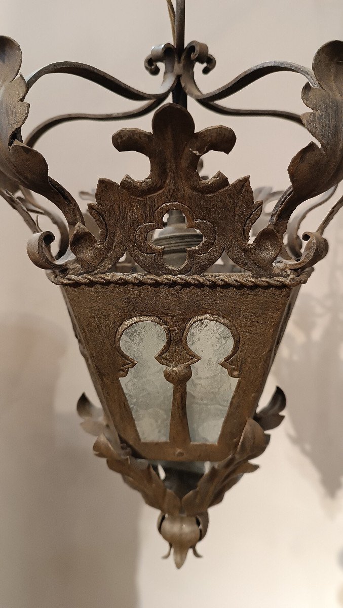 End Of The 19th Century Iron Lantern Holder-photo-5
