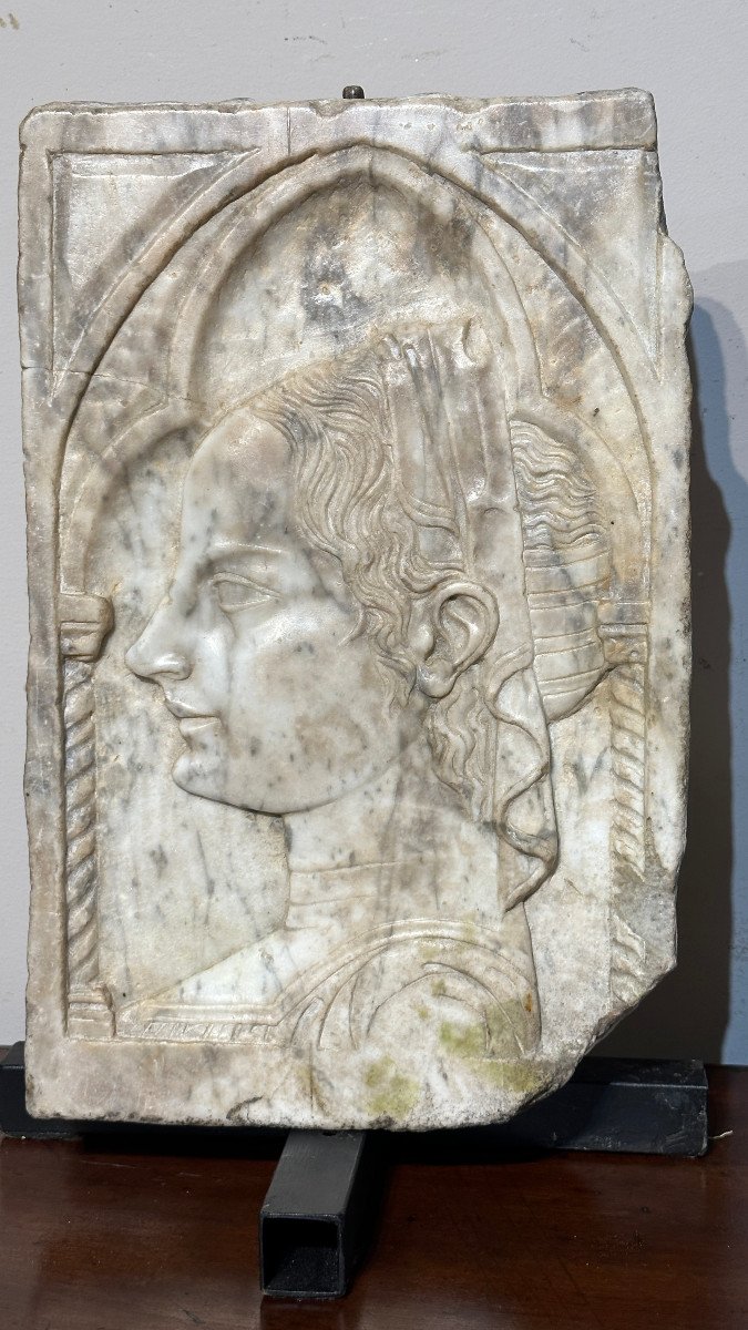 End Of The 19th Century Marble Plaque Attributable To Dossena-photo-2