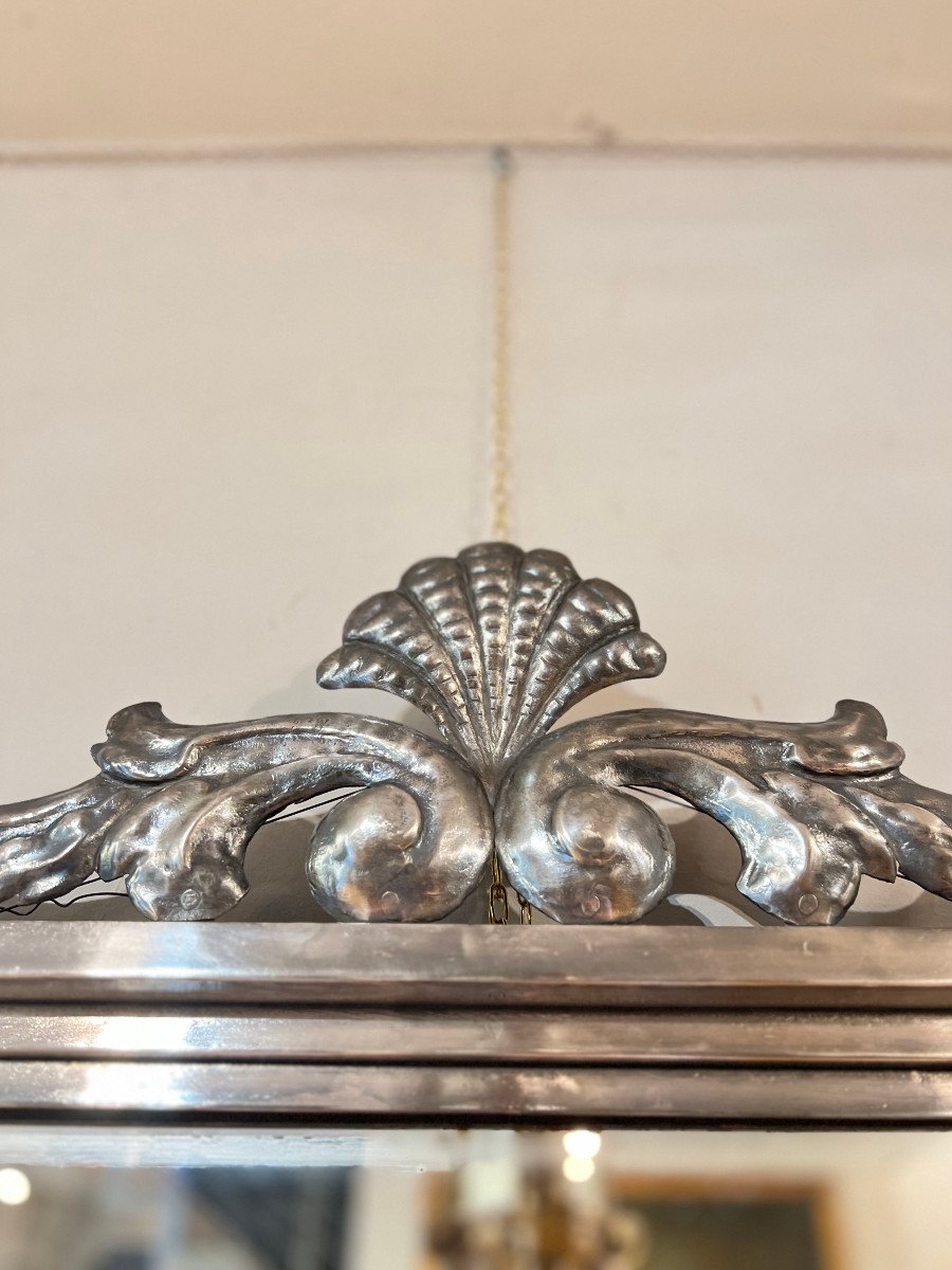 Early 19th Century Silver Metal Mirror -photo-3