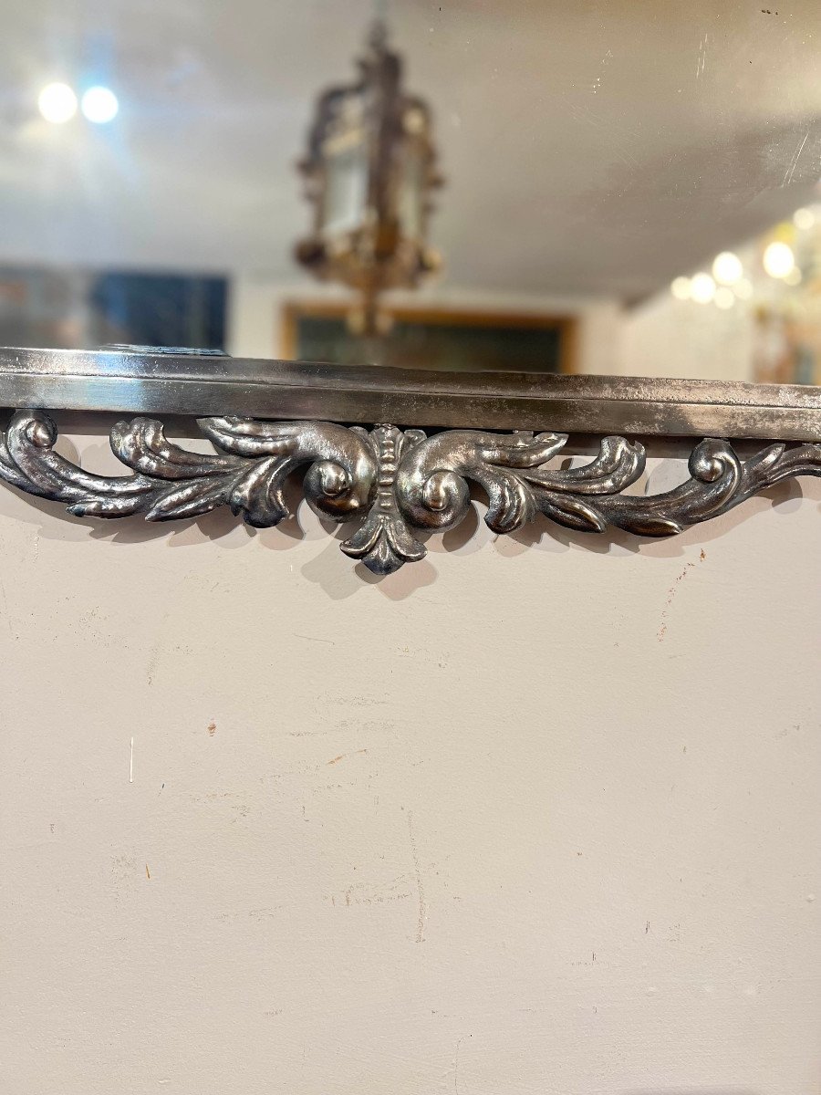 Early 19th Century Silver Metal Mirror -photo-4