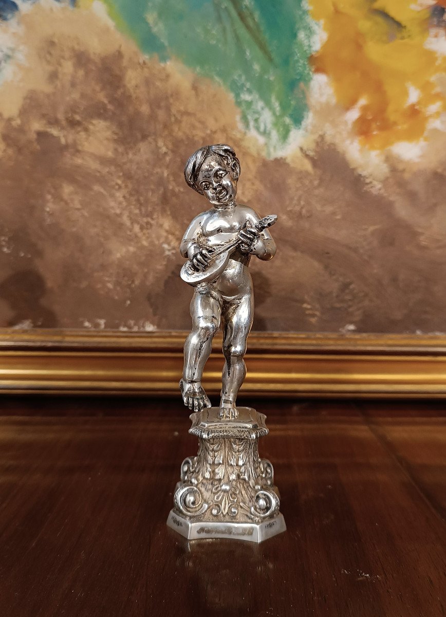 Second Half Of The 19th Century Pair Of Silver Cupids -photo-8