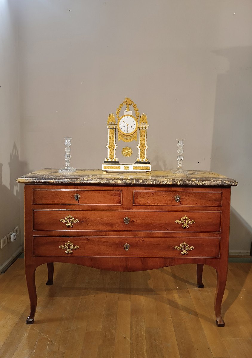 COMMODE EN MARBRE JAUNE SIENNESE DEUXIÈME MOITIÉ DU 18ème SIÈCLE-photo-6