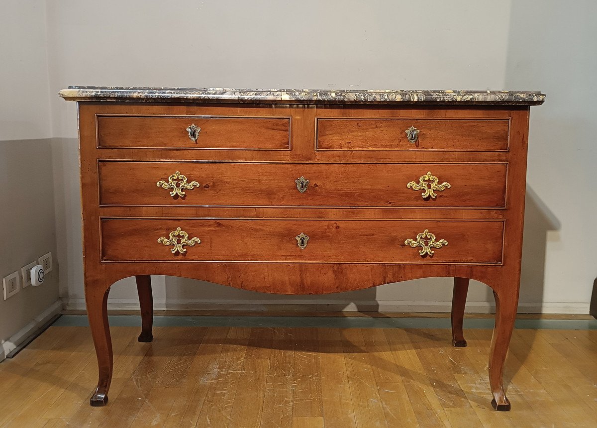 COMMODE EN MARBRE JAUNE SIENNESE DEUXIÈME MOITIÉ DU 18ème SIÈCLE-photo-7