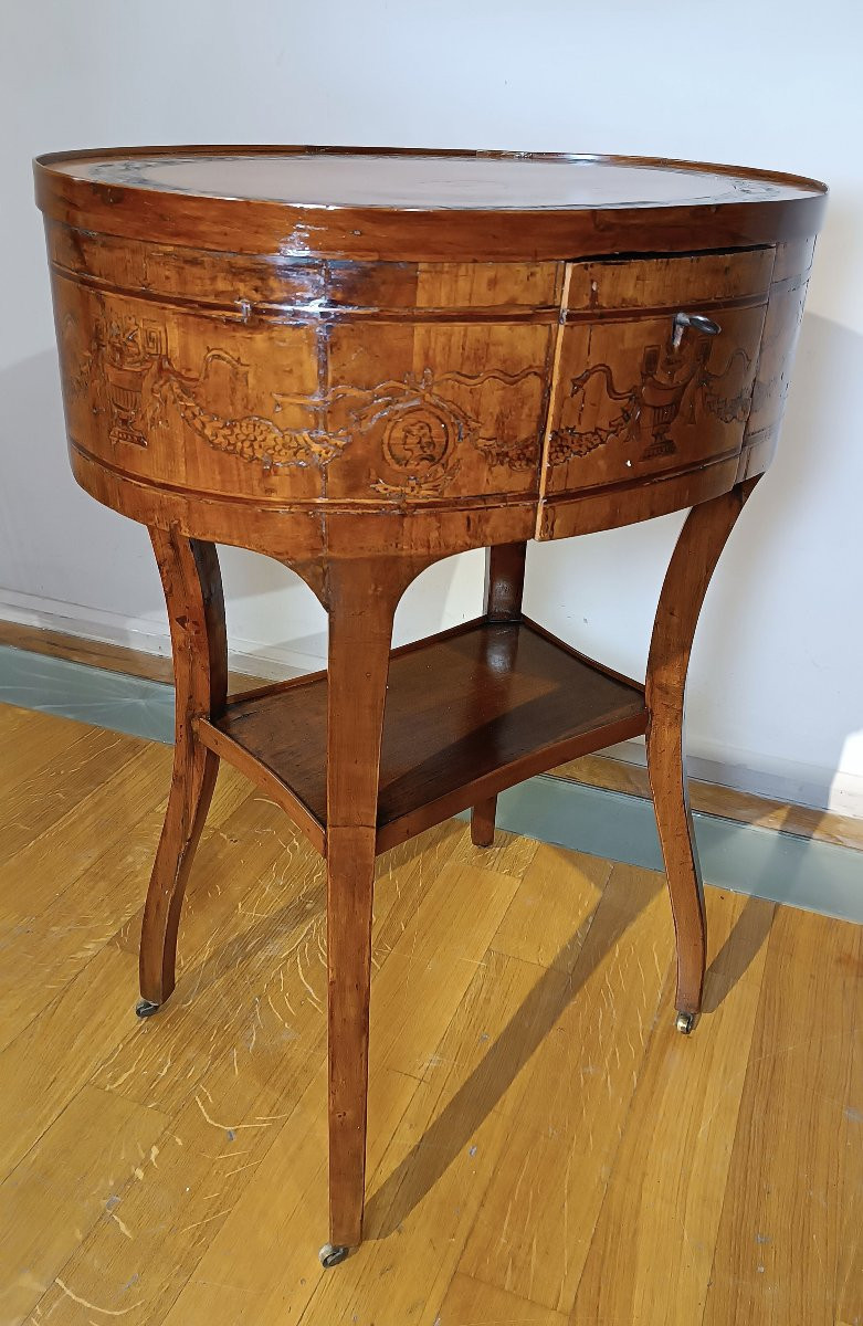 Late 18th Century Directoire Coffee Table With Inlays -photo-2