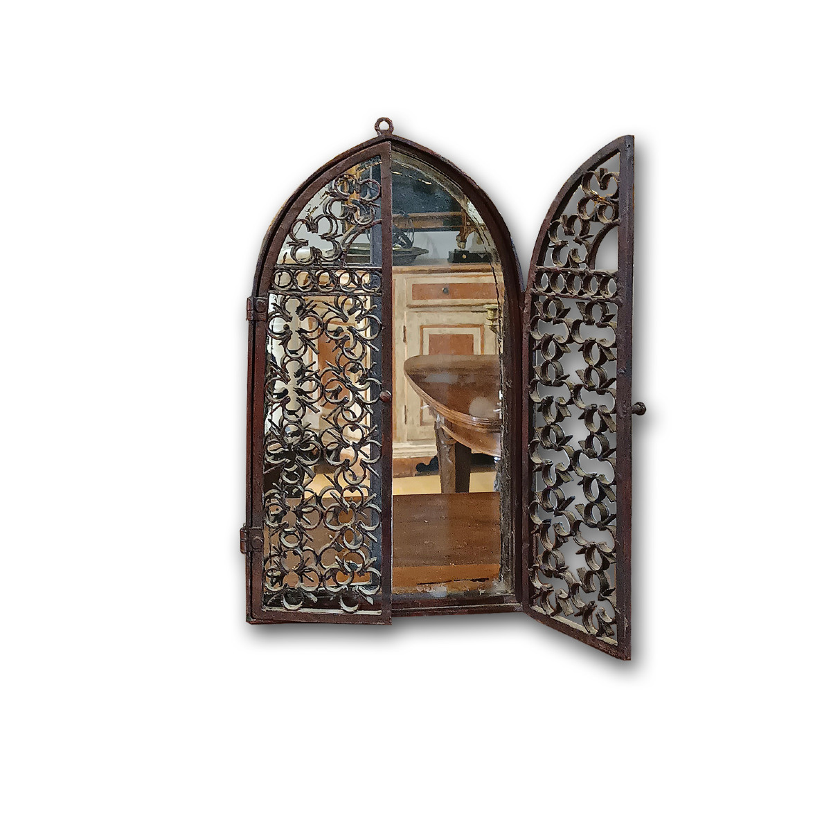 Late 19th Century Small Mirror In Neo Gothic Style 
