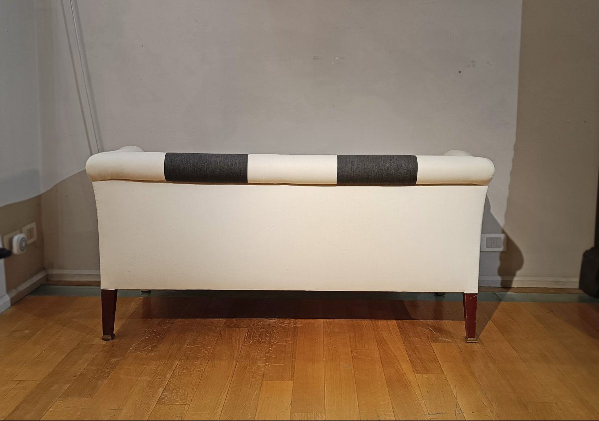 Early 19th Century Mahogany And Linen Sofa-photo-4
